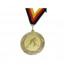 Medaille D=70mm, Kegeln (H) inkl. 22mm Band, Goldfarbig