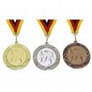 Medaille D=70mm, Leichtathletik inkl. 22mm Band bronzefarbig