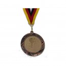 Medaille D=70mm, Radrennen inkl. 22mm Band, Bronzefarbig