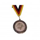 Medaille D=70mm, Rottweiler inkl. 22mm Band, Bronzefarbig