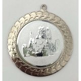Medaille D=70mm, Seifenkiste inkl. 22mm Band, Silberfarben