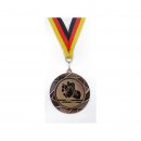 Medaille D=70mm, Springreiten  inkl. 22mm Band, Bronzefarbig