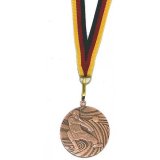 Medaille D=40mm, Volleyball inkl. 11 mm Band, Bronzefarbig,