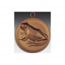 Medaille Frosch mit se  50mm, bronzefarben, siber- oder...