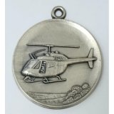 Medaille Hubschrauber mit se  50mm, silberfarben in Metall