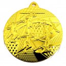 Medaille Leichtathl. mit Öse  50mm,goldfarben incl. Band