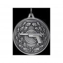 Medaille Pistole, 40 mm, altsilberfarbig, mit se und Ring