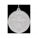Medaille Pistole, 40 mm, versilbert, mit se und Ring