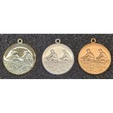 Medaille Rudern Zw. mit se  50mm,   bronzefarben, siber-...