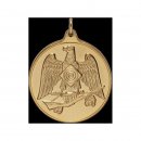 Medaille Schtzenadler, Gewehr & Zielscheibe, 33 mm, vergoldet, mit se und Ring