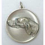 Medaille Setter mit se  50mm, silberfarben in Metall