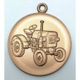 Medaille Traktor mit �se  50mm, bronzefarben in Metall