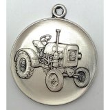 Medaille Traktor mit �se  50mm, silberfarben in Metall