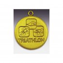 Medaille Triathlon mit Öse  50mm, goldfarben in Metall