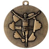 Medaille in gold, silber oder bronzefarben, Emblem, Band...