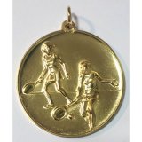 Medaille m. se Tennis Damen doppelt goldfarben