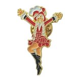 Pin Gardetänzerin - Tanzmariechen 21 X 35 mm rot-weiss