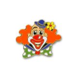 Pin Karnevalspin - Clownsgesicht 30 x 24 mm, goldfarbig,...