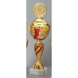 Pokal go-ro. H403mm Nerina 120, Marmor 80x30mm wei