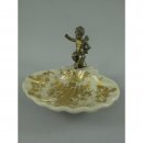 Porzellan/Messing GOLD Muschel Schale figur H.11x14cm