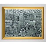 Relief aus Zinn 44x34cm