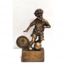 Resinfigur Fuball Kinder bronzefarben H=11,5 cm inkl....