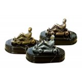 Resinfigur Motorsport Go-Kart bronzefarben 110 mm