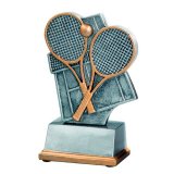 Resinfigur Tennis silber 80mm