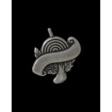 Schtzenabzeichen,21 mm, altsilberfarbig, mit langer Nadel