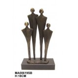 Skulptur Familie modern mit 2 Kindern 18 cm