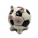 Spardose Fussball Schwein aus Keramik 13 cm