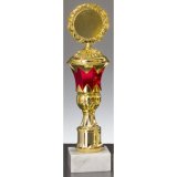 Trophe gold-rot H265mm Marmor 65x30mm wei