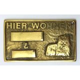Türschild Messing Hier wohnen & Yorkshire Terrier 115 x...