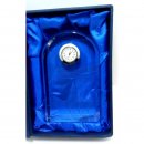 Uhr Kristallglas13cm in Gescheckbox inc. einer Gravur