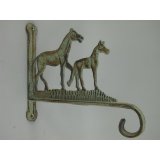 Wandhaken Pferde Gueisen farbig L.17cm H.19cm