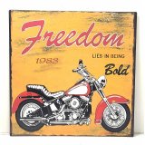 Wandschild Eisen Motor Freedom H.30x30cm