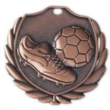Zamak-Medaille Fußball 49x48mm bronze 22 Gramm /...