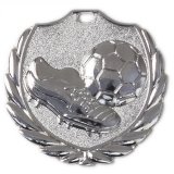 Zamak-Medaille Fußball 49x48mm silber 22 Gramm /...