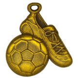 Zamak-Medaille Fußball 53x50mm bronze 35 Gramm,...