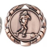 Zamak-Medaille Fußball Damen Ø40mm bronze 12 Gramm
