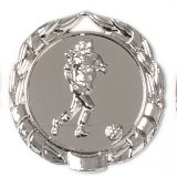 Zamak-Medaille Fußball Damen Ø40mm silber 12 Gramm