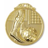 Zamak-Medaille Fußball Ø45mm gold 21 Gramm / Rückseite:...