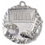 Zamak-Medaille Fußball Ø47mm silber 24 Gramm / Rückseite:...