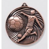 Zamak-Medaille Fußball Ø50mm bronze 20 Gramm / Rückseite:...