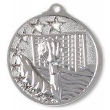 Zamak-Medaille Handball 45mm silber 18 Gramm