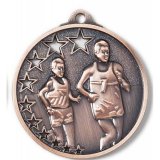 Zamak-Medaille Leichtathletik Ø45mm bronze 18 Gramm