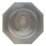 Zierzinnteller Achteck Handwerk  25cm