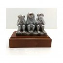 Zinnfigur Drei Affen auf Sockel