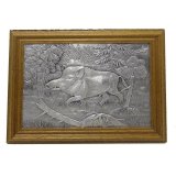 Zinnrelief  Wildschwein 23x18 cm