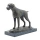 Figur Deutscher Drahthaar bronziert 20cm auf Marmorsockel